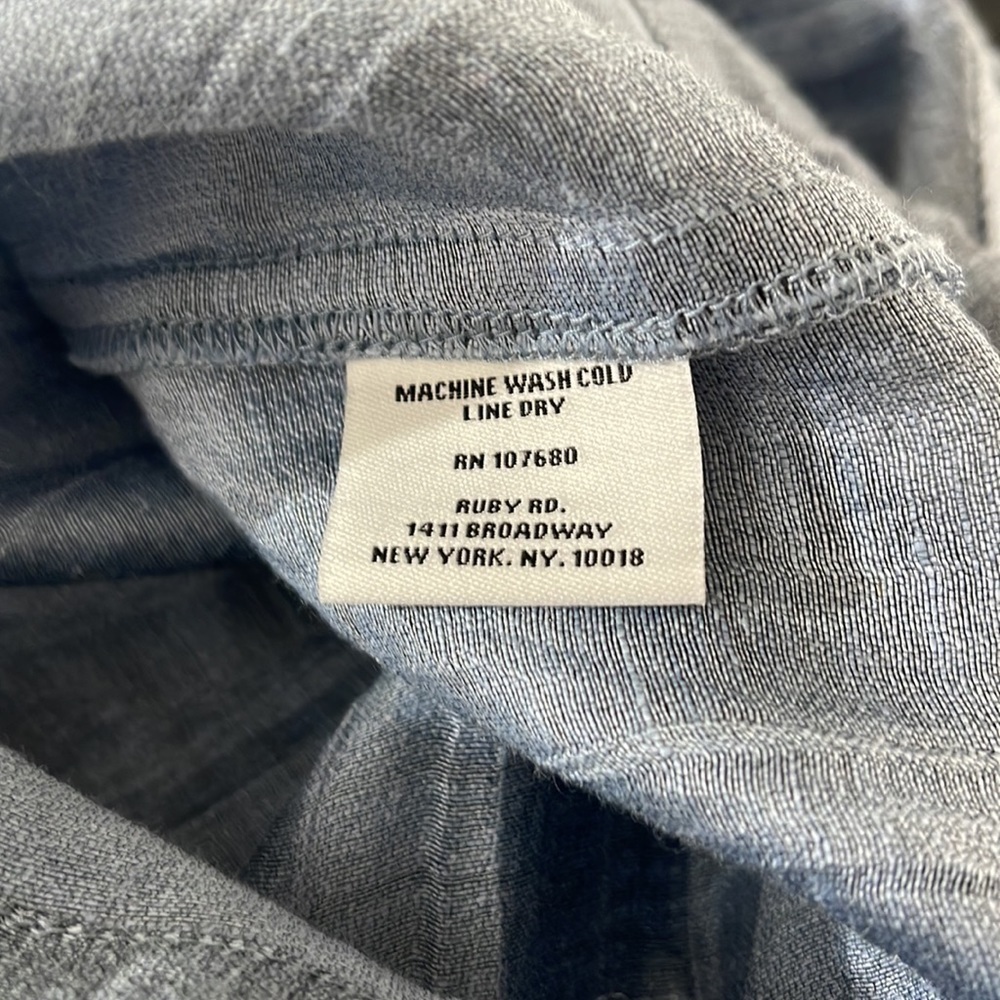 NWT Ruby Rd, Skyblue Linen Blend Zip Front Lightweight Jacket Size 16 - Picture 6 of 6